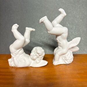 Dresden Elegant White Cherub Figurines